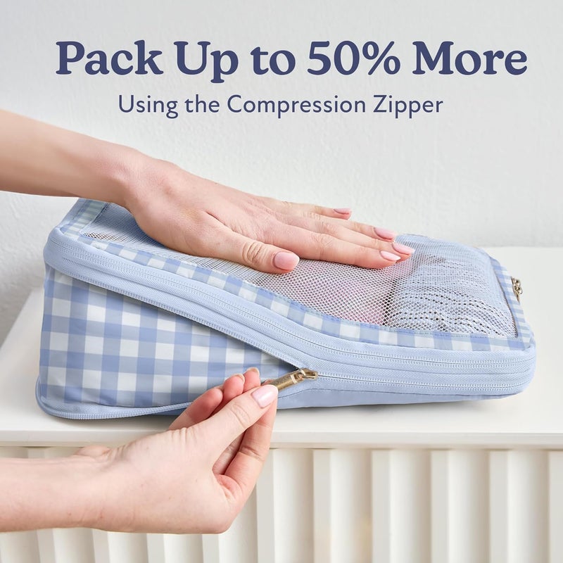 VANDEL Space-Saving Compression Packing Cubes for Women, Men, Compressible Carry On Suit Case Organizer Luggage Packing Cubes for Travel Organizer Bags for Luggage and Backpacks, Suitcase Cube - Image 2